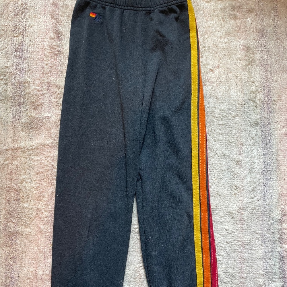 Charcoal five stripe aviator nation sweatpants
